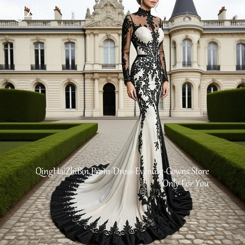 

Customized Vintage Long Wedding Dresses Lace High-Neck Floor-Length Mermaid Brides Dress Women Vestidos De Novias Gowns 2025