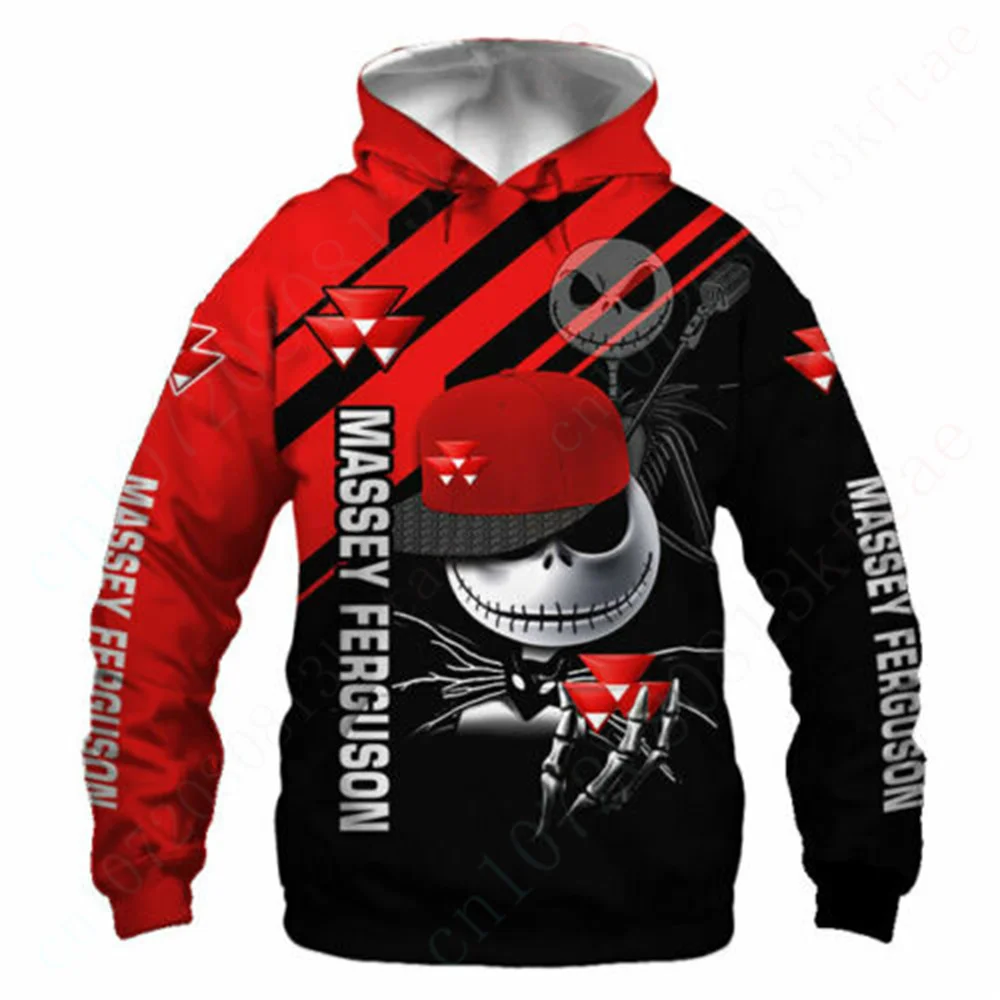 Massey Ferguson Sweatshirt Hoodie Harajuku Anime, Hoodie untuk pria wanita, Hoodie ritsleting kasual, pakaian Pullover cetak 3D Unisex