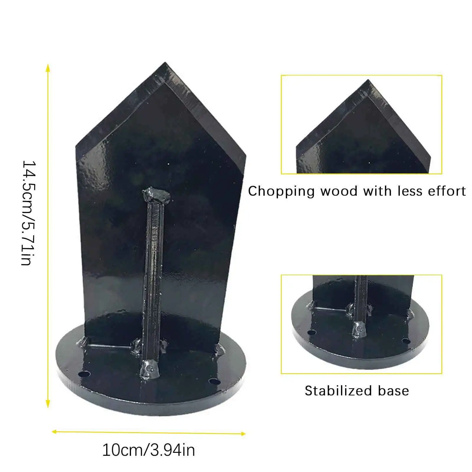 Pemisah kayu bakar vertikal baja karbon, alat pemisah kayu aman untuk perapian berkemah luar ruangan