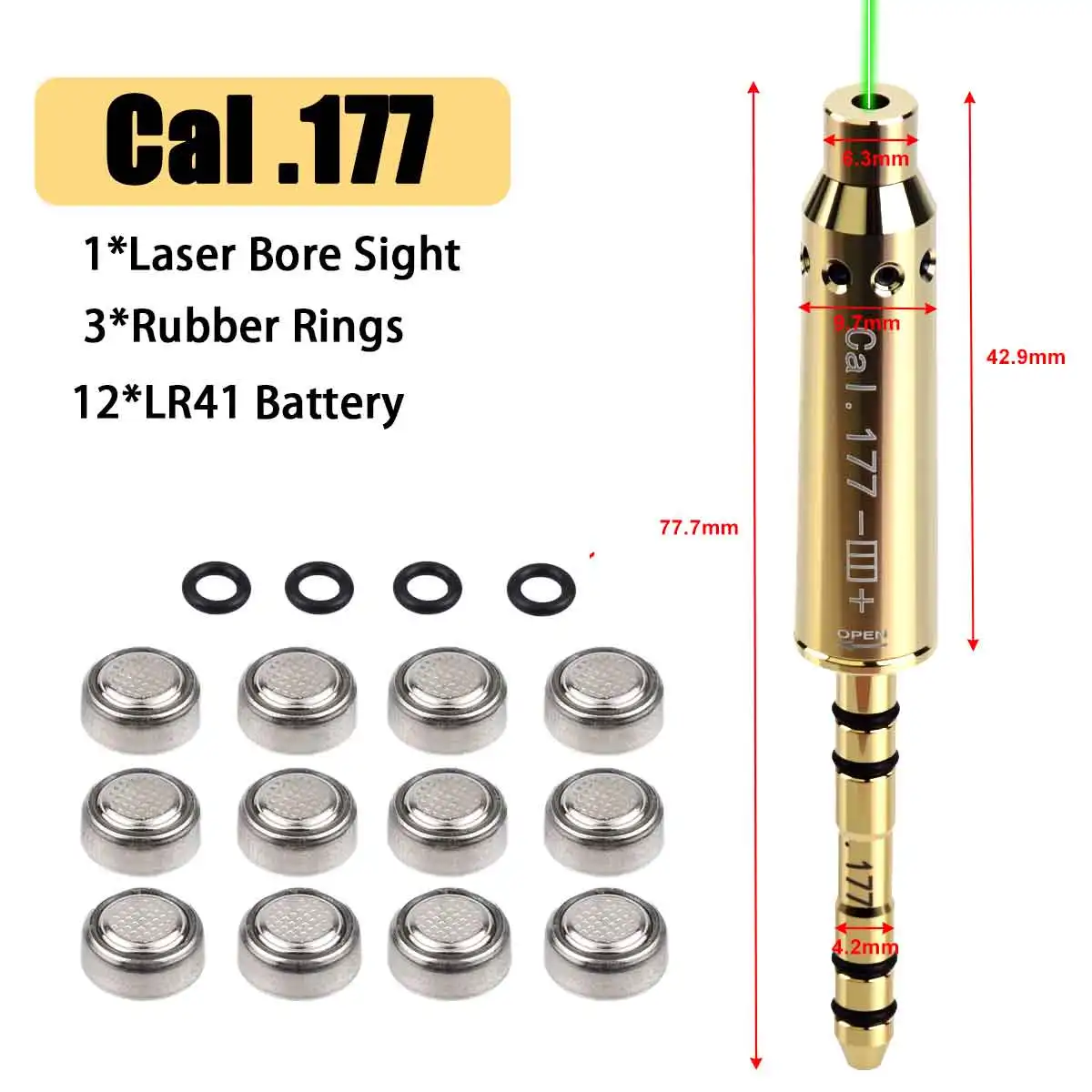 

Tactical Red Bore Laser Sight Boresighter .177 .22LR 12GA .38spl 20GA .308 9MM .45ACP Rifle Hunting Caliber For G17 G19 1911