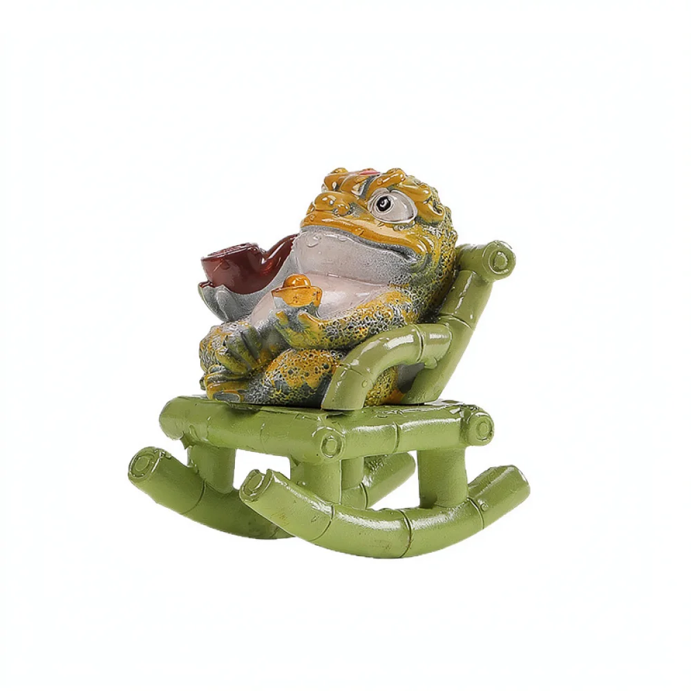 Artistic Money Toad Tea Pet Resin Statue Ornament Unique Desktop Gift Interactive Color Changing Tea Room Accessory