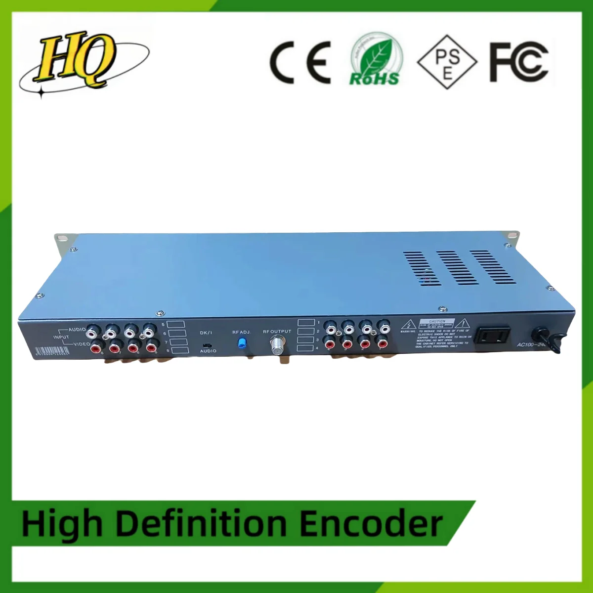 

Analog modulator for front-end equipment of TV, AV audio and video to RF signal, hotel cable, 8 channels