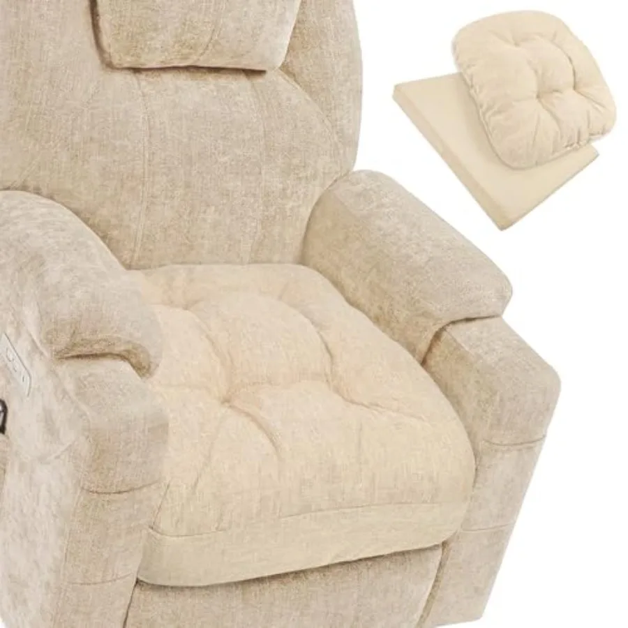 

Natural Latex Foam Support Chair Cushion for Elderly 2-Tier Removable 2-Faced Reversible Recliner Chair Pad Couch Armchair Seat