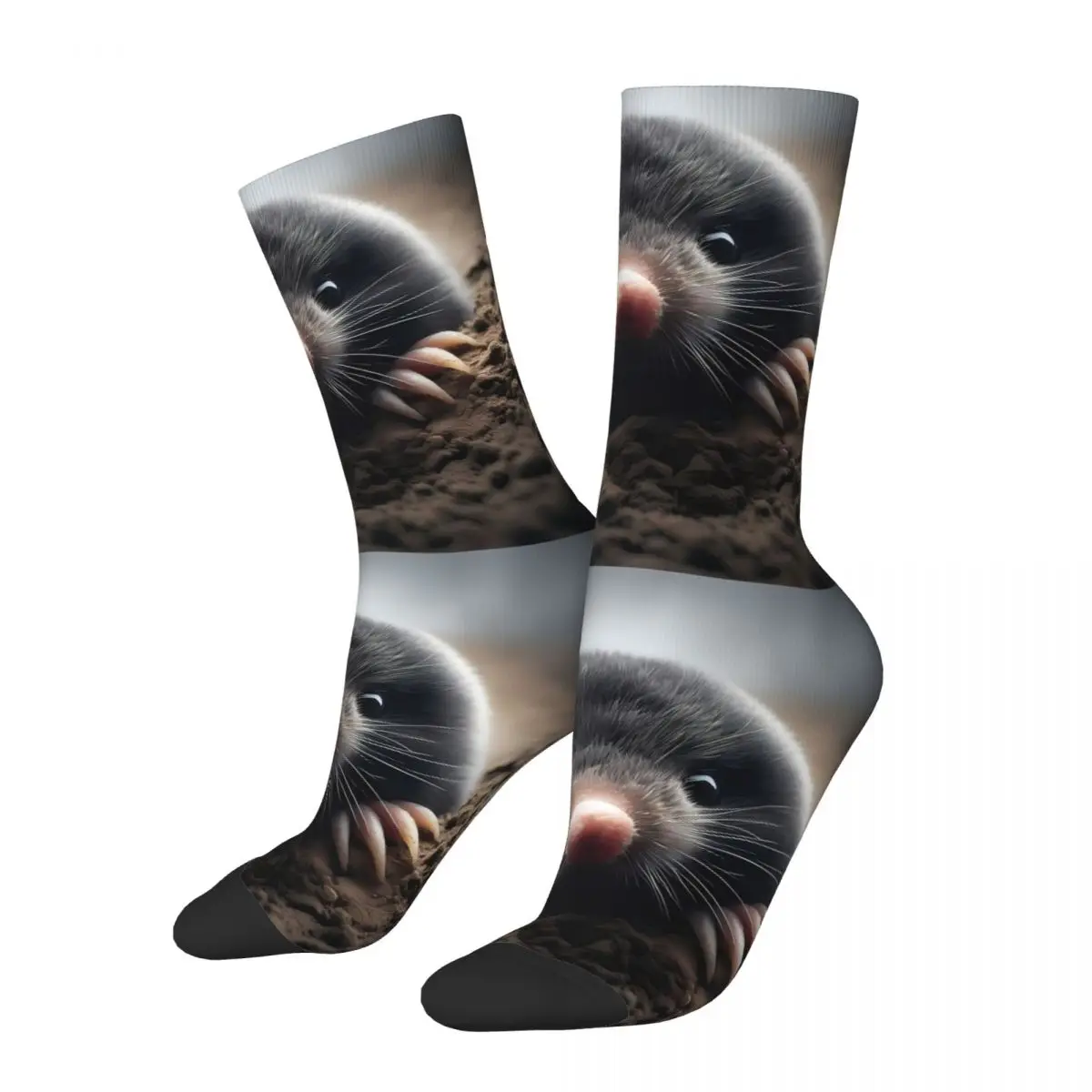 Funny Men's Socks Mole Vintage Hip Hop Novelty Crew Sock Gift Pattern Printed