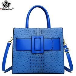 Fashion Alligator Handbags for Women Designer Large Capacity Top-Handle Tote Luxury Brand Leather Shoulder Crossbody Bag Female