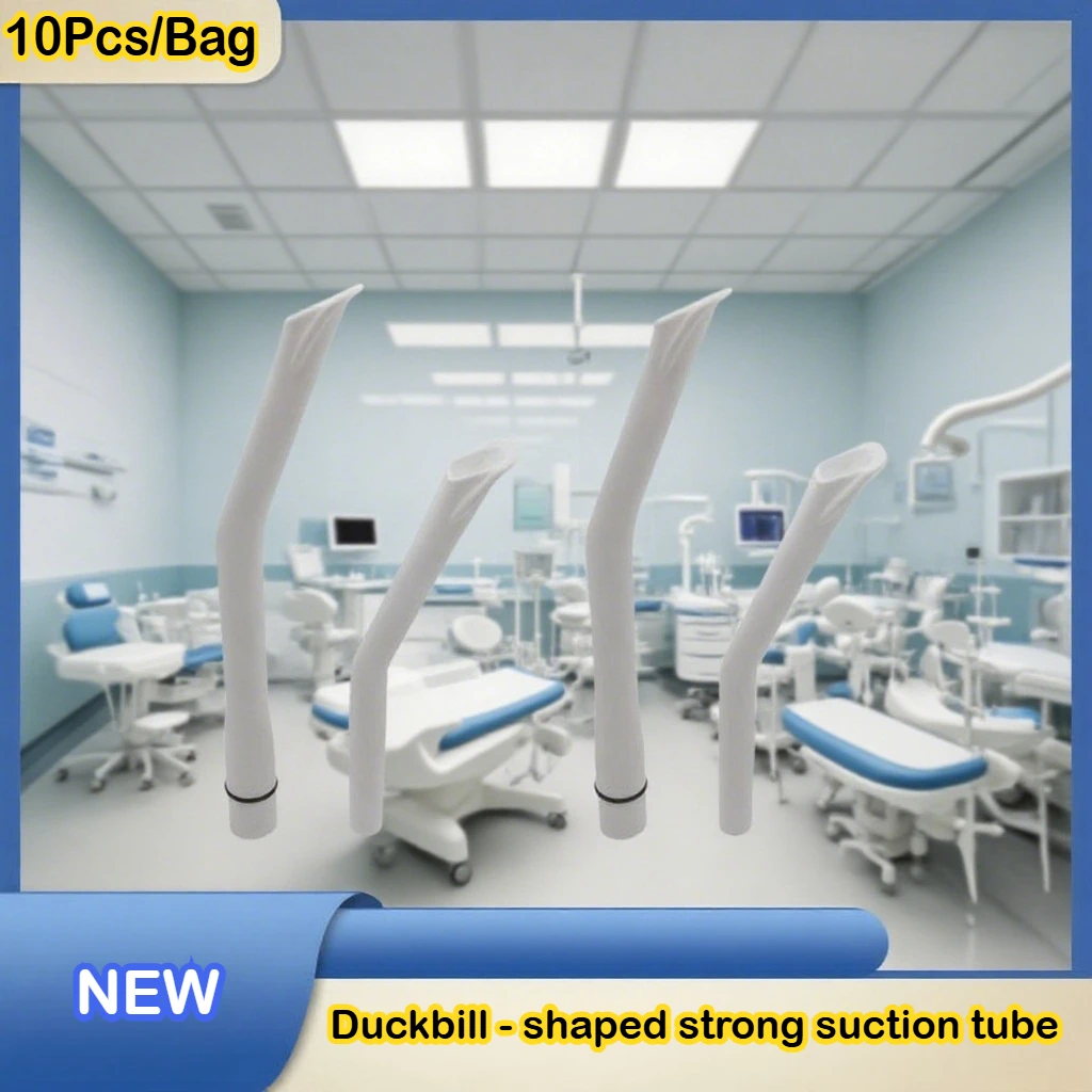 

5 x 10Pcs/Bag Bright & Tough Duckbill Dental Saliva Ejector: PP Material, Large/Small Sizes – Suck Up Saliva/Dust Effortlessly