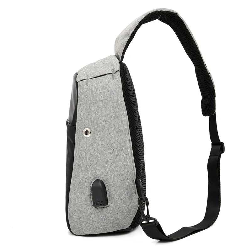 Fashion Men's Chest Bag High Quality Waterproof Men Cross Body Shoulder Bag With USB Charging Multi-pocket Messenger Bags