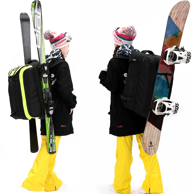 

55*36*30cm Ski Backpacks Bag for ski boots helmet\ hang Skis or Snowboard Waterproof Wet And Dry Separation Space a7341