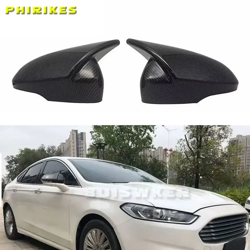 Rückspiegel Abdeckung Seite Umkehr Spiegel Für Ford Mondeo Fusion MK5 2013-2020 Carbon Look Ox Horn Rückspiegel abdeckung Trim
