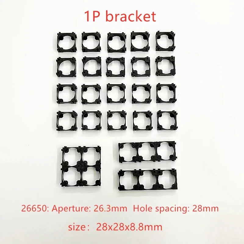 26650 26700 26800 Lithium Battery Bracket Fixed Combination With Splicing Buckle Cylindrical Battery Cell Connection Seat