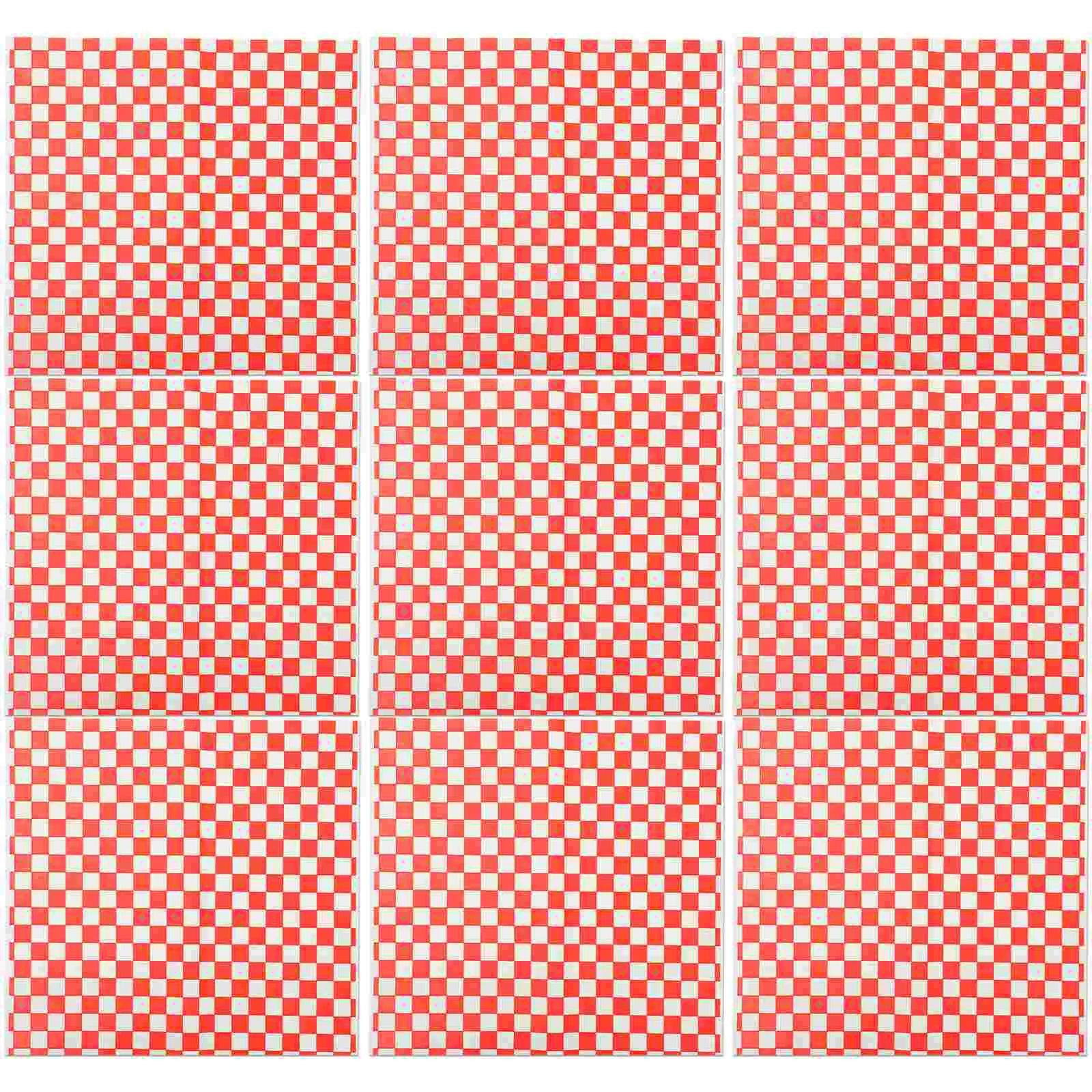 

100 Sheets Red White Checkered Food Wrapping Paper 28x26cm Grease Resistant Sandwich Wrap Basket Liner Picnic Placemat Easy