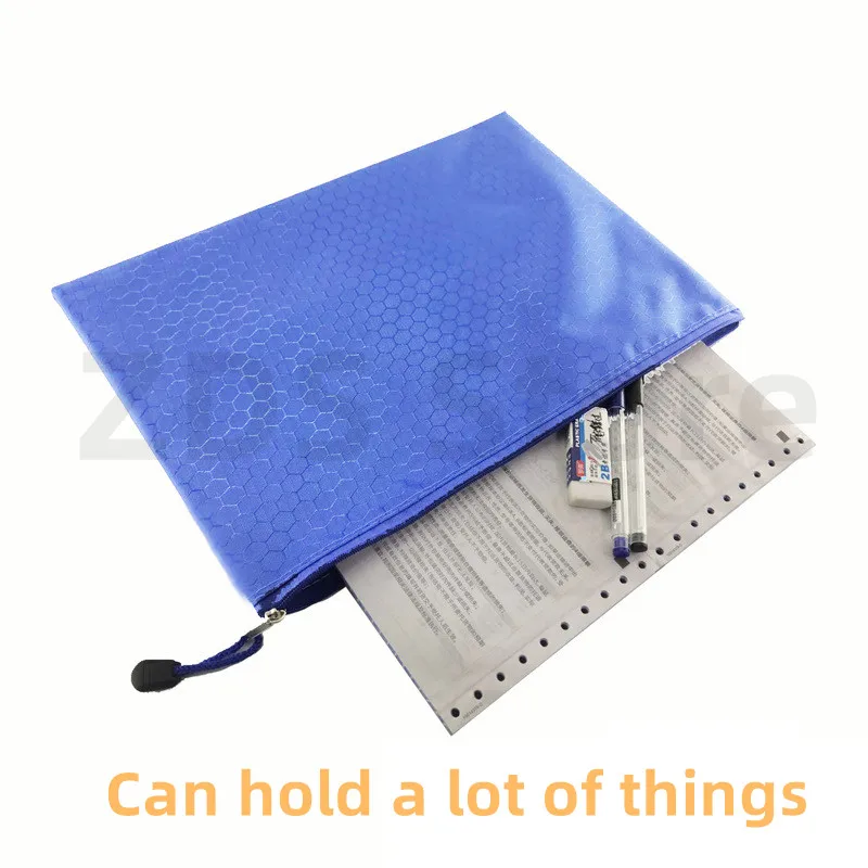 A4 10PCS File Bag Oxford Waterproof Zipper Data Folder For Documents Office Storage Organizer