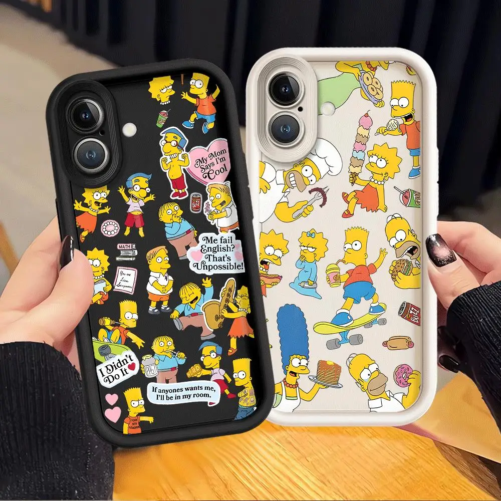Die Simpsons Cartoon Handyhülle für iPhone 17 12 11 16e 16 Pro Max 14 13 Air 15 Plus Weiche Schutzhülle