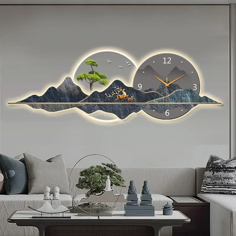 Chinese Style Wall Clock Wood Interior Bedrooms Nordic Living Room Xenomorph Wall Clocks Korean Horloge Murale Room Decorations image 2
