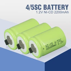 2-16 sztuk 4/5 SC akumulator 4/5SC Ni-Cd 1.2V 2200mAh Sub C akumulator z zakładką do wiertarki elektrycznej śrubokręt DIY