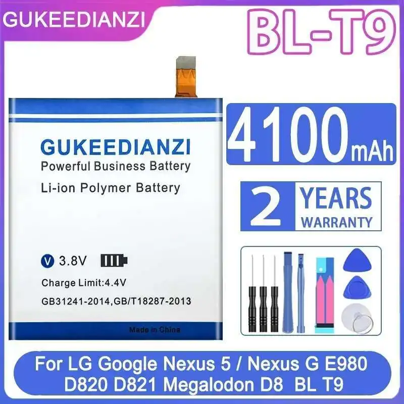 

BL-T9 4100Mah Mobile Phone Battery Safe For LG Google Nexus 5 G E980 D820 D821 Megalodon D8 BL T9