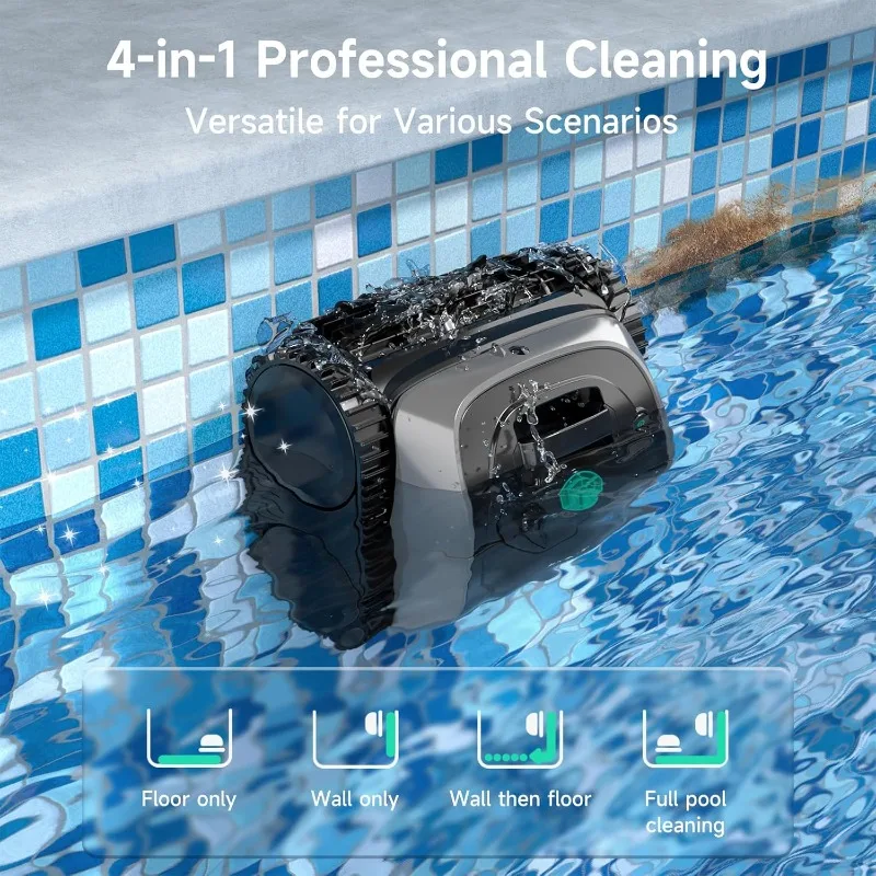 (2025 Upgrade) WYBOT C1 Robotic Pool Vacuum for Inground Pools, 150min Runtime Cordless Pool Cleaner, 4-in-1 Wall