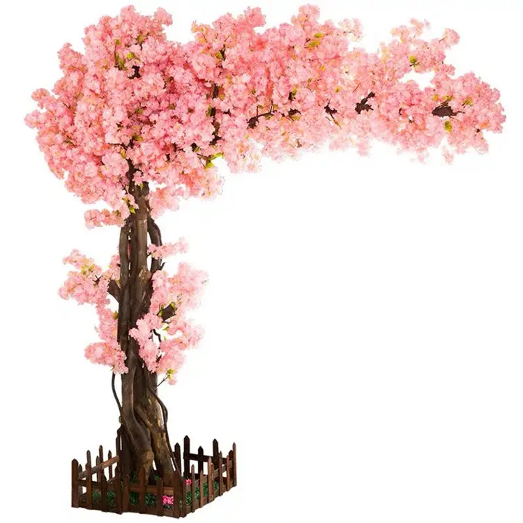

Customize Decorative Artificial Silk Floral Arch Sakura Tree Cherry Blossom Flower Trees Decor Faux Wedding Tree