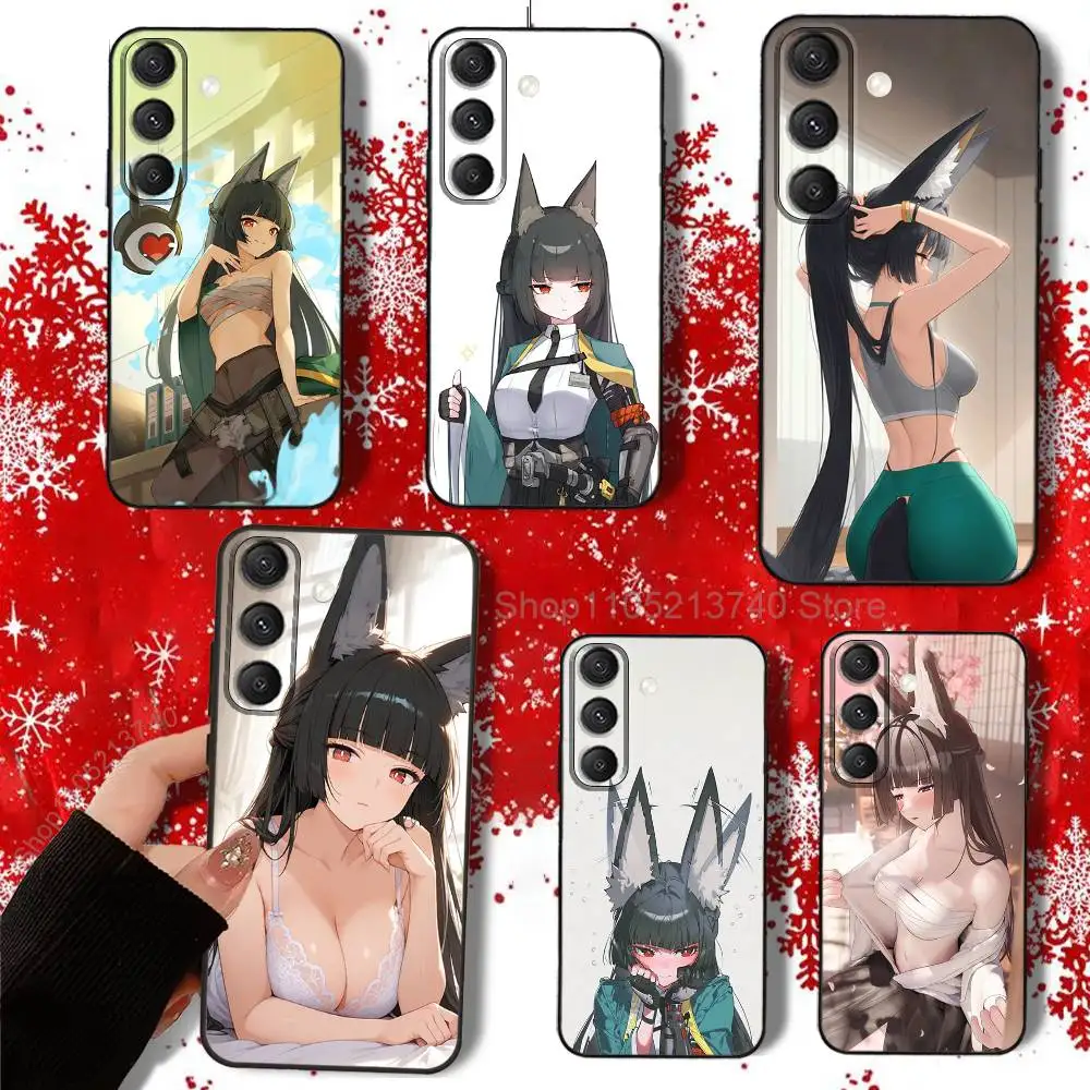 M-Miyabi CUTE H-HoshimiS لهاتف سامسونج S22,S24,S25,S23,S20,S30,S21,Ultra,4G,Plus,5G,Fe,Lite حافظة هاتف مطبوعة بالكامل باللون الأسود