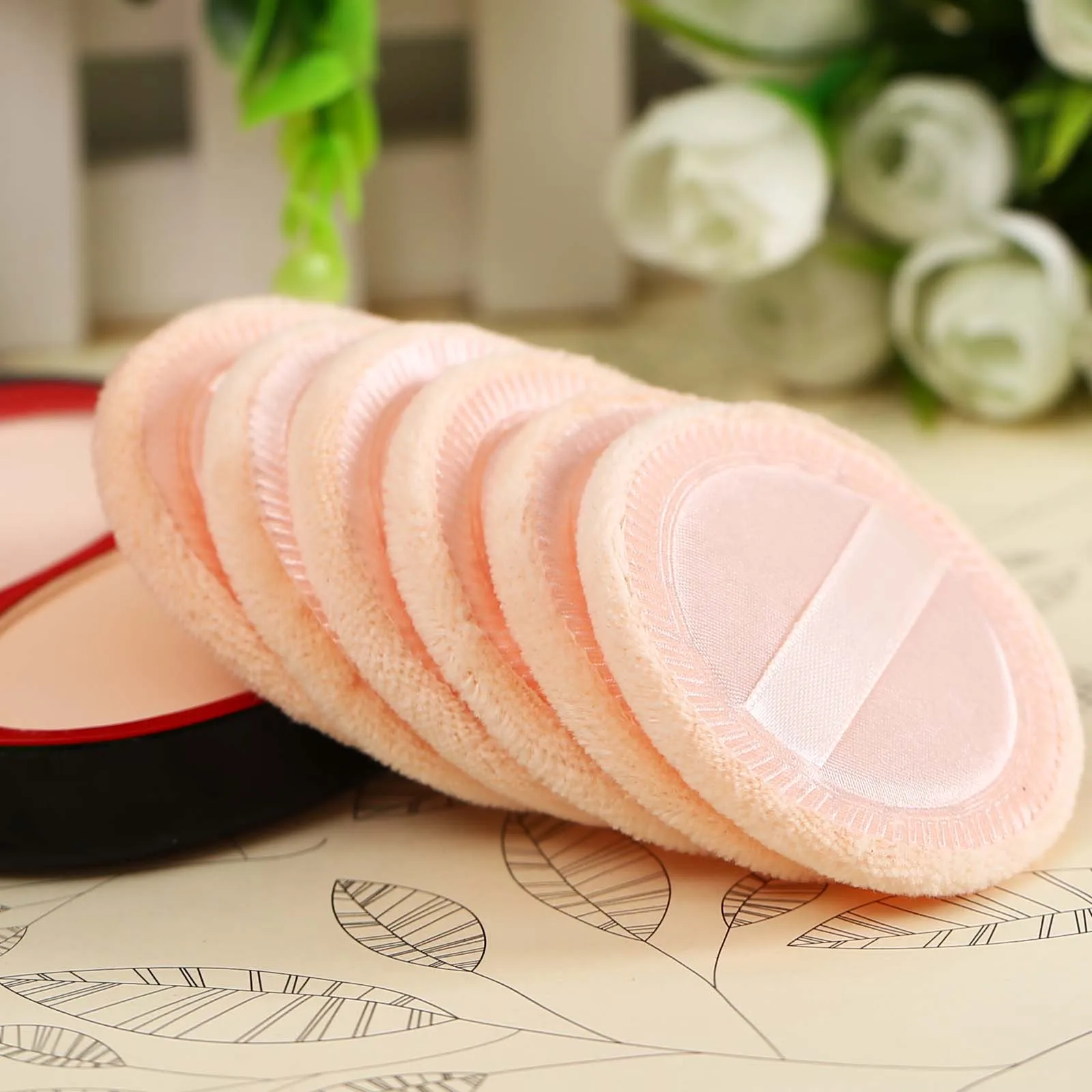 10PCS Powder Puff  Women Beauty Facial Face Body Cosmetic Makeup Foundation Soft Sponge Lady Girl Gift 6cm Pink Comfortable