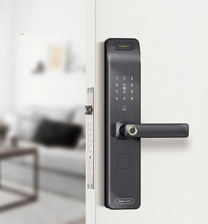 High end keyless fingerprint remote control 6068 mortise smart life home door lock tuya app