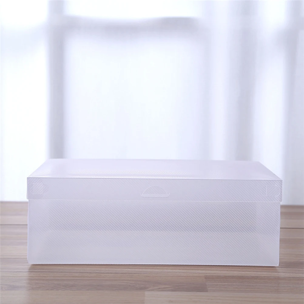 

6 PCS Dust-proof Shoe Box Storage Containers Stackable Foldable Clear Organizer