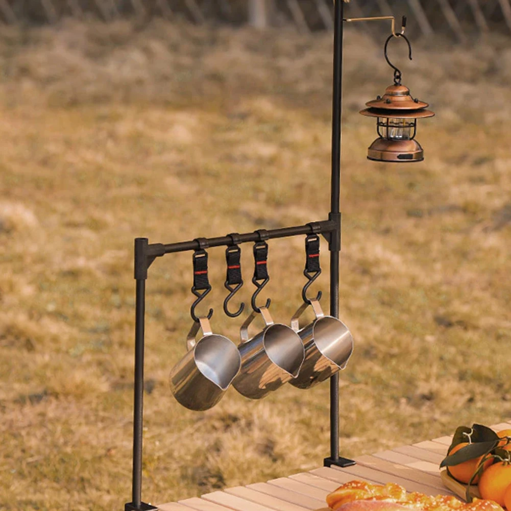 

Camping Storage Bracket with Hook Picnic Tableware Rack Multifunction Tableware Holder for Outdoor Dining and Hiking