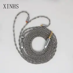 XINHS-Cable de actualización de grafeno de 8 núcleos, estructura LITZ, cristal único, chapado en cobre y plata + grafeno, Cable de actualización para auriculares