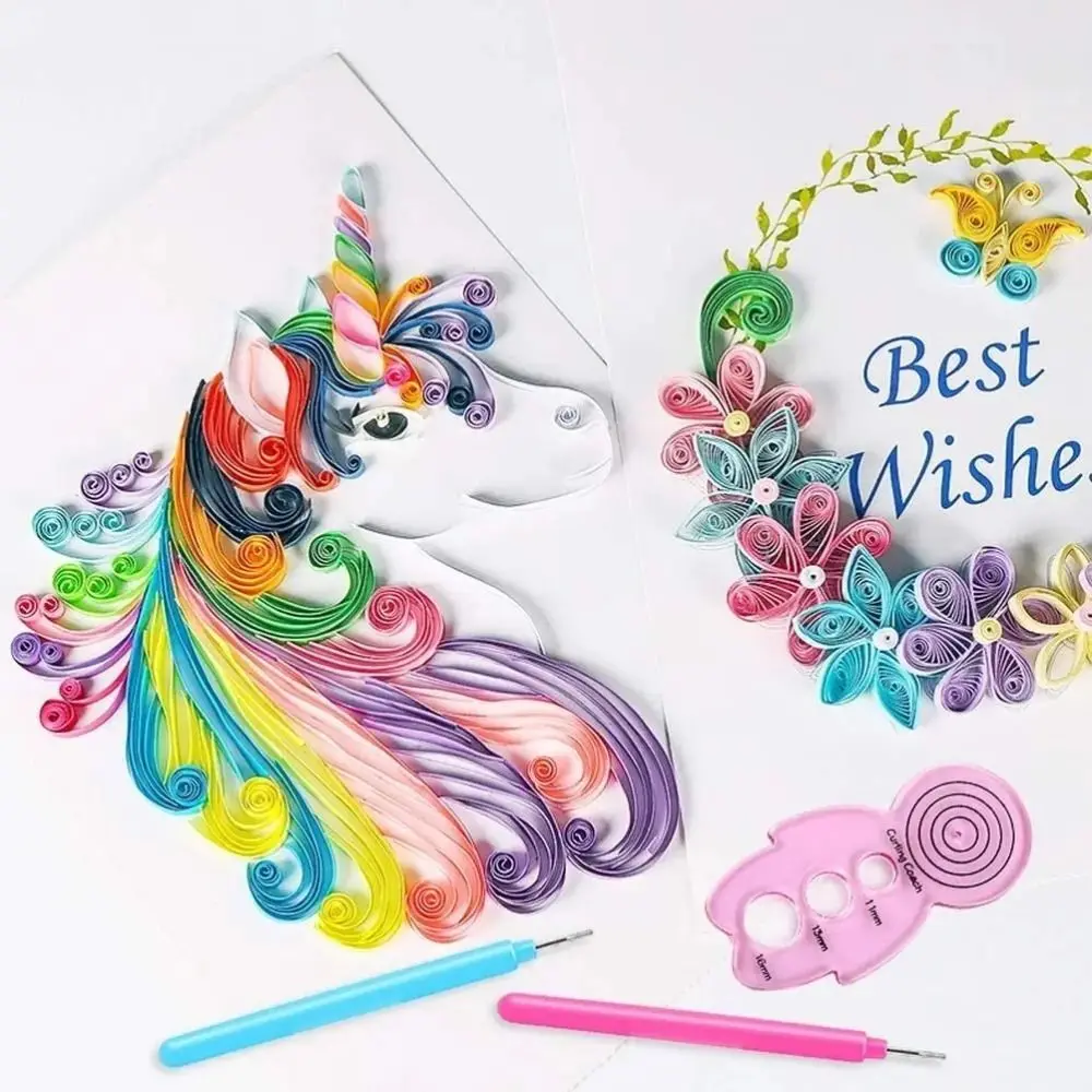 12PCS Kit de herramientas para quilling de papel con ranuras, agujas de quilling de varios tamaños, herramientas para rizar papel, bolígrafos para quilling de papel para manualidades