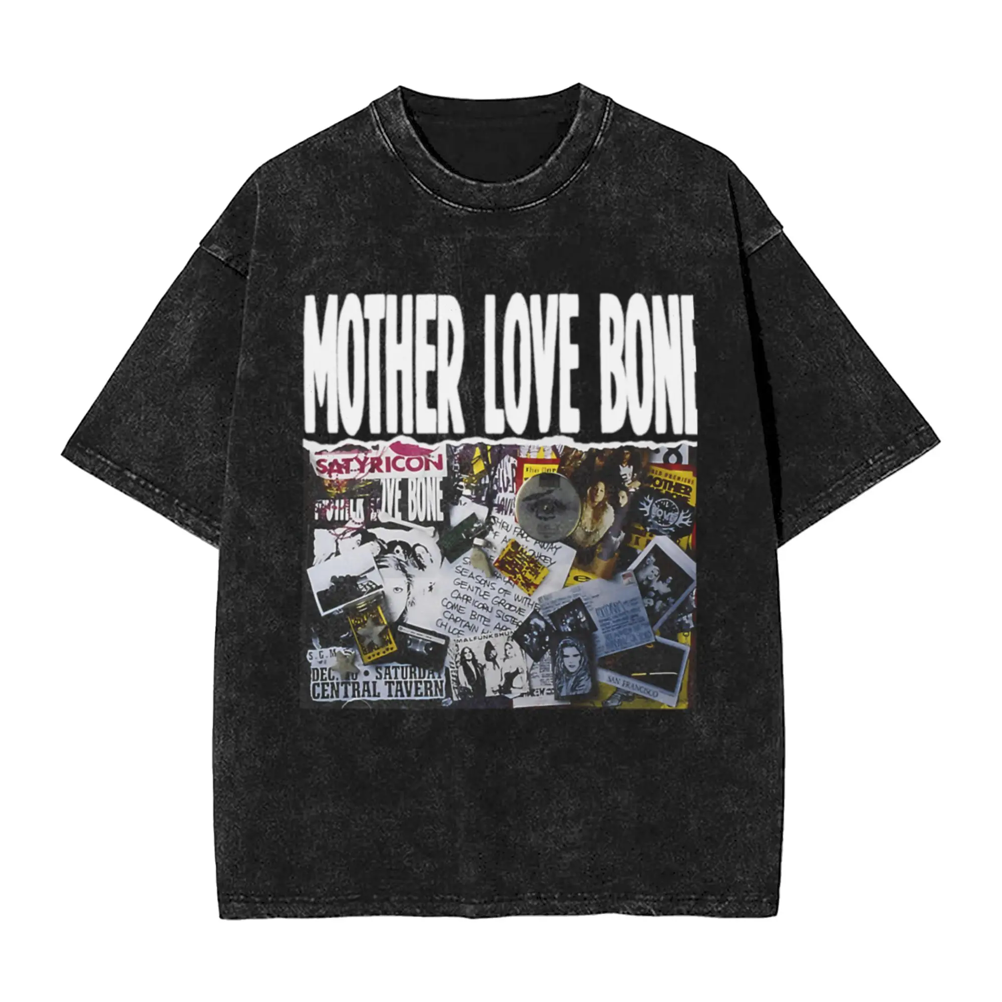 Music Collage With Cassette Unique Stylish A Washed T Shirt Men's Women's Oversized Cotton Tees Tops