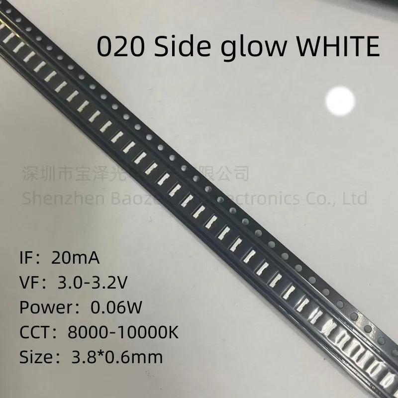 020 SMD LED Side-emitting Diode Red Blue Green Yellow White Orange Side Light Emitting 100pcs/lot 3806