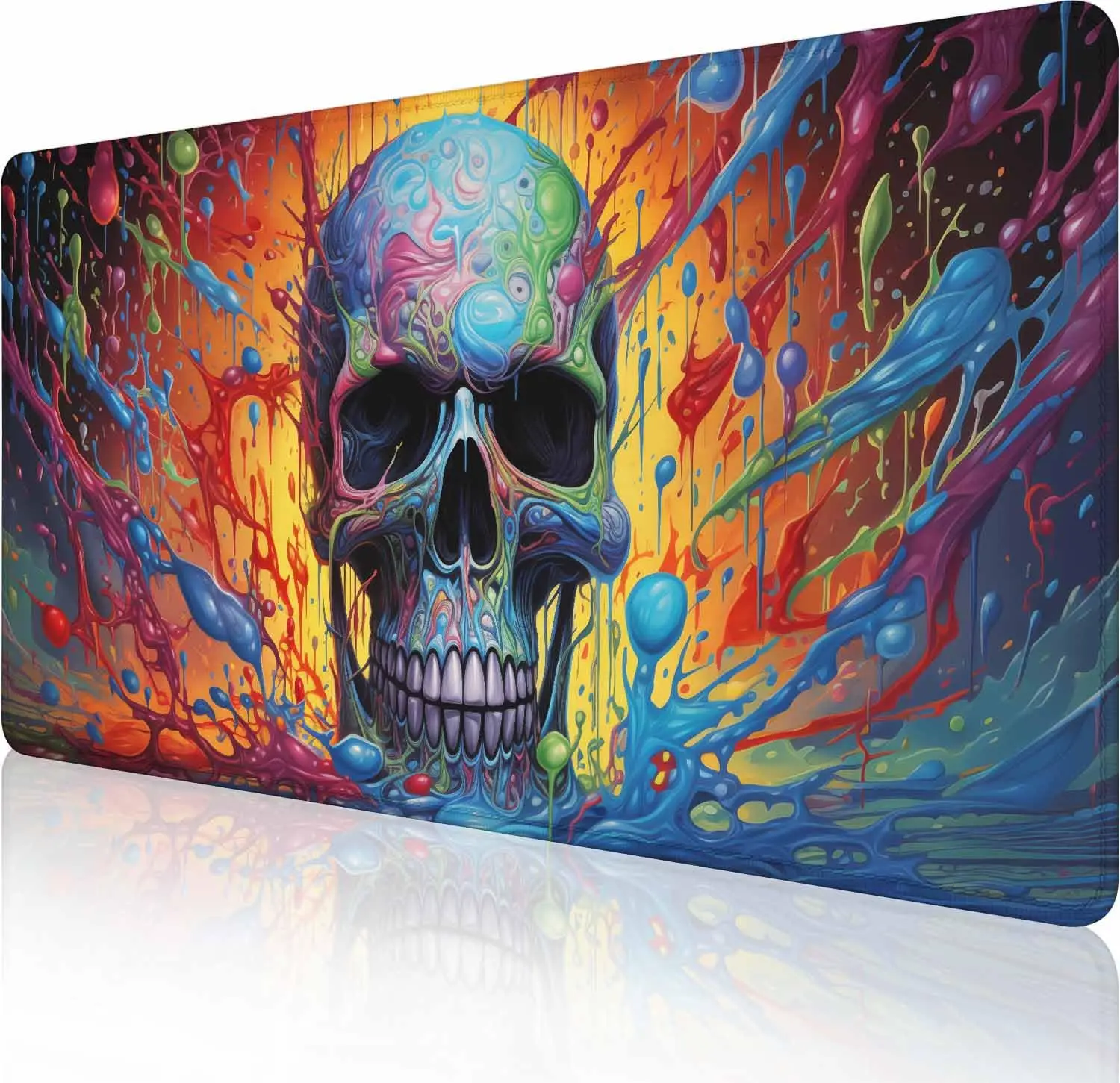 

Colorful Skull Art Mousepad XXL,Non-Slip Waterproof Pink Gaming Mouse Pad,Office Desktop Decoration,Suitable for Work and Gaming