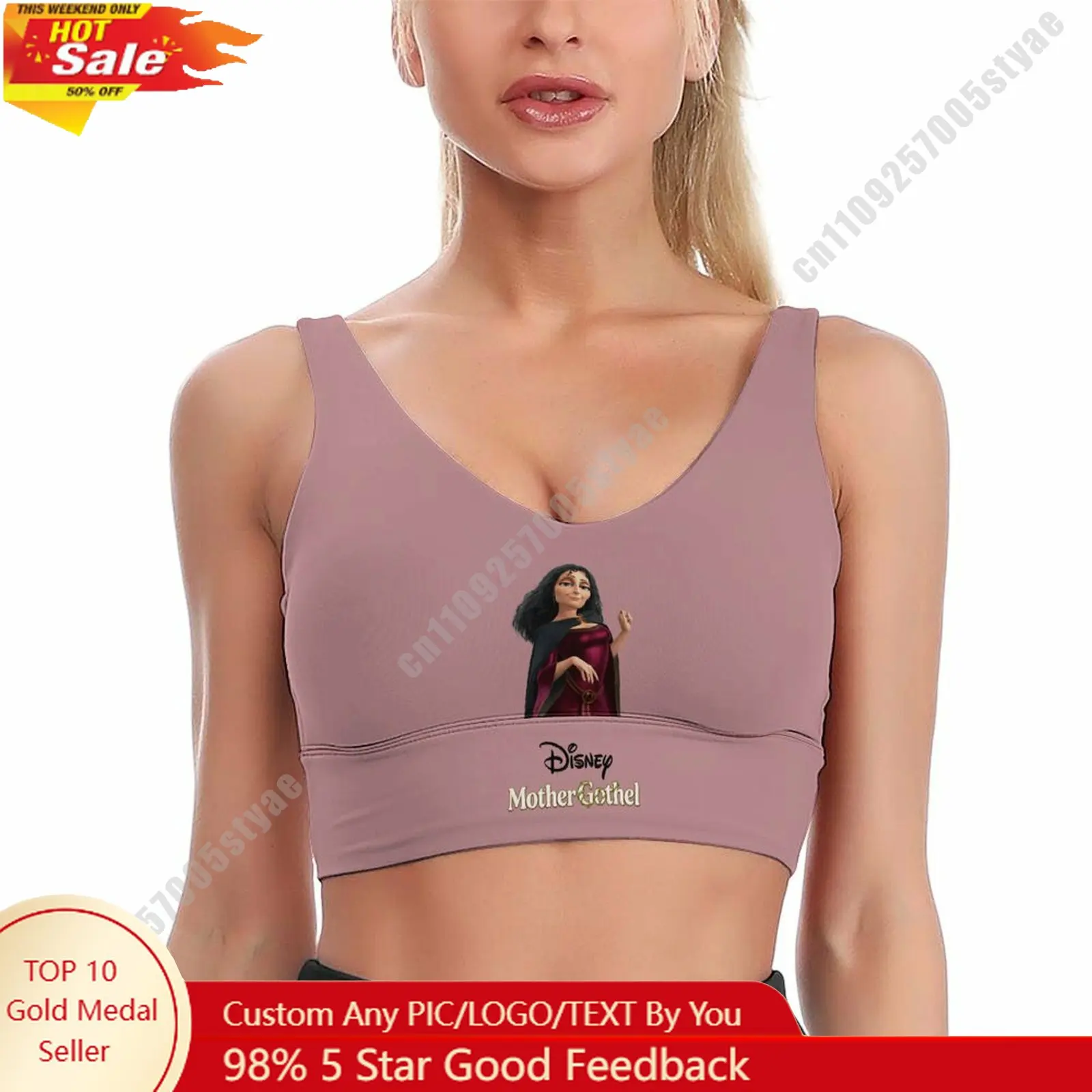

Mother Gothel Sports Bra Disney Character Custom Breathable Underwear Running Fitness Push Up Bra Fresh Fashionable Gifts