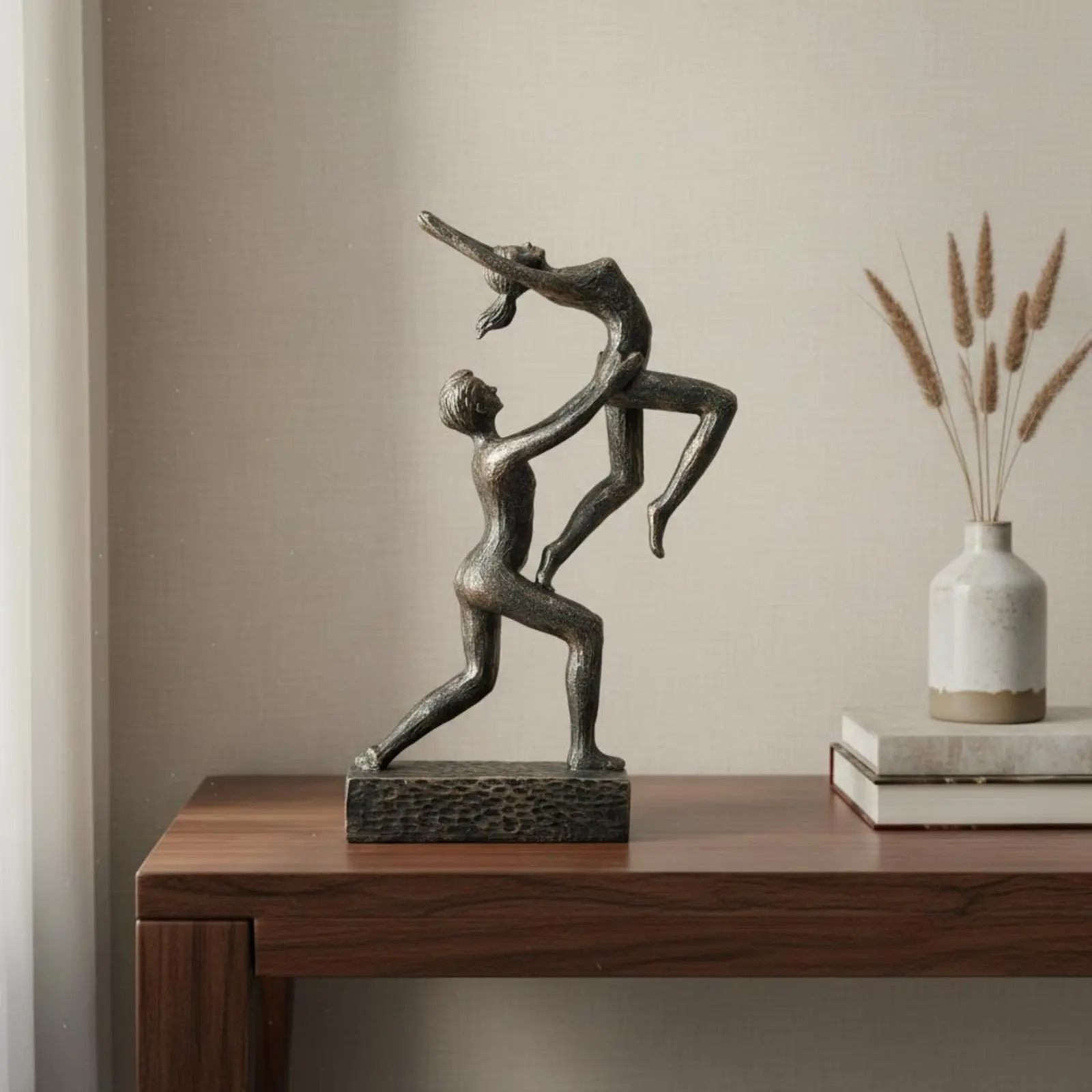 Gymnastics Elevate Sculpture Timeless Home Decor Man Lifting Female Figure Statue Abstract Couple Sculpture Modern Design