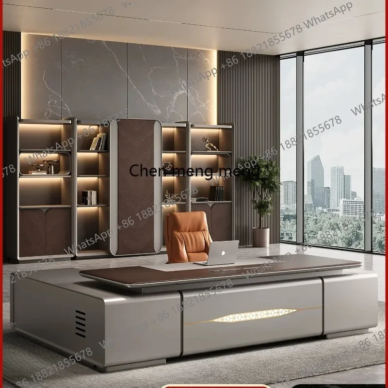 A49 Boss desk light luxury high sense chairperson general manager office desk large desk simple modern