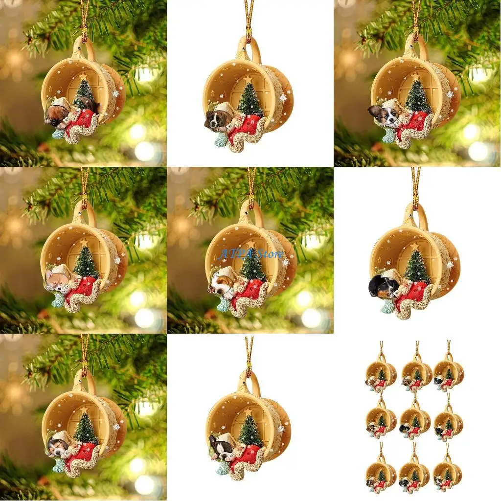 

U13C Christmas Tree Pendant Dogs Animal Drop Ornament New Year Festive Party Supplies