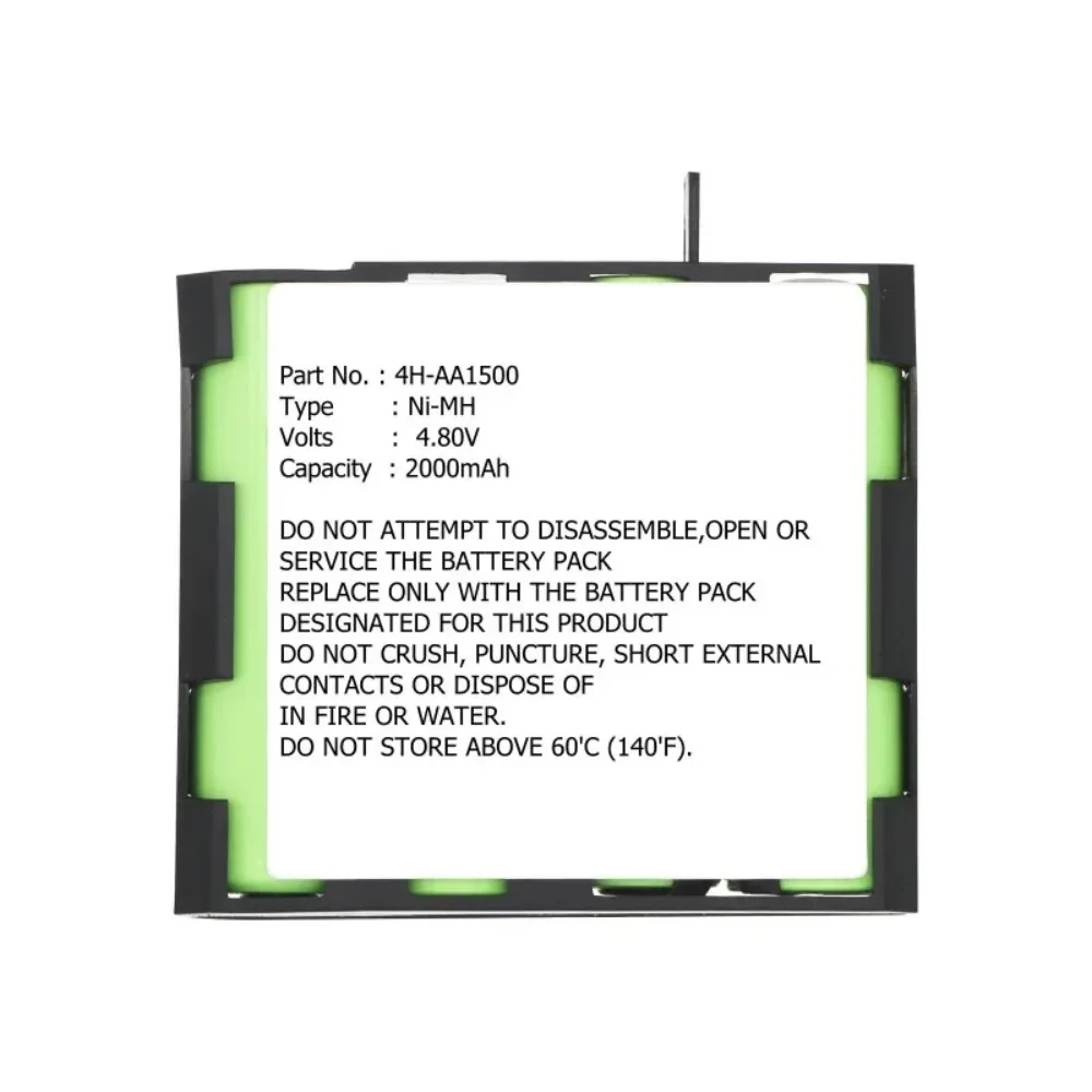 4H-AA1500 Battery 2000mAh 4.8V Ni-MH For Compex Mi-Sport MI-Fitness Runner Vitality Sport Elite HighCapacity Replacement Battery