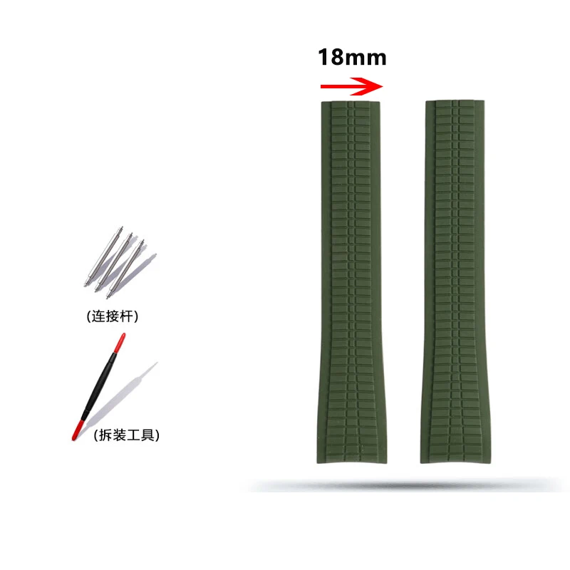 For Patek Philippe Aquanaut series 5167 5164 curved fluororubber men watchband waterproof folding buckle FKM bracelet 21mm strap image 3