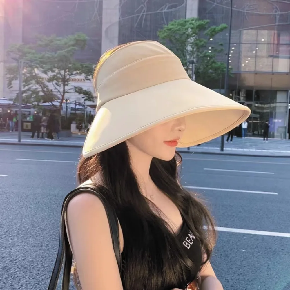 

Hot Sale Wide Brim Empty Top Hat Versatile Trendy Fisherman Hat Anti-UV Simple Beach Hat Summer