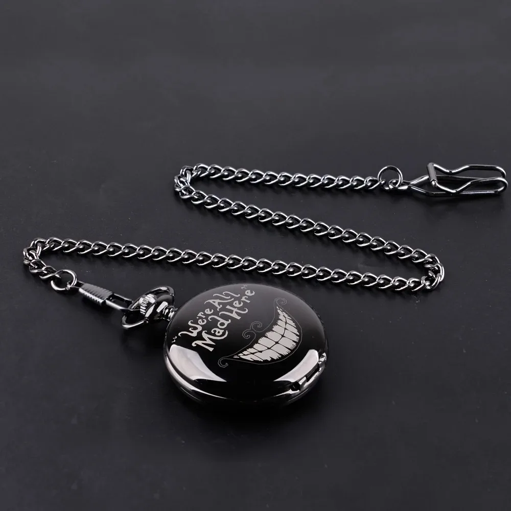 Black Fashion Quartz Pocket Watch for Men Women Steampunk Retro Pendant Chain Watches Gift Clock Reloj Bolsillo Digital