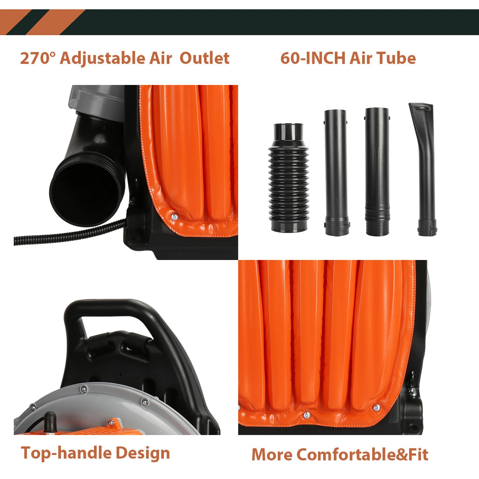 1 Set Leaf Blower 2-Stroke Engine Multi-purpose 63 Cubic Centimeter High Strength Snow Blower For Outdoor Garden Supplies
