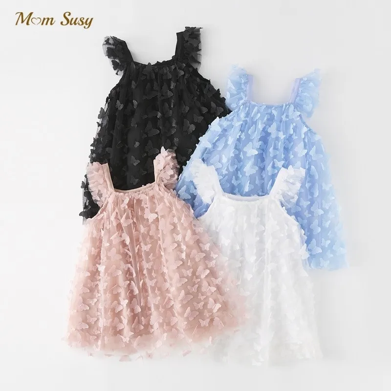 

Baby Girl Princess Strap Butterfly Tutu Dress Infant Toddler Summer Sleeveless Vestido Party Dance Birthday Baby Clothes 1-7Y