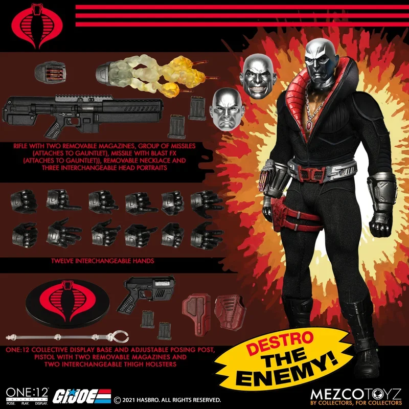 100% In Stock Original MEZCO TOYZ One:12 Collective G.I. Joe Destro The Enemy Figures 1/12 Action Collection Model Toys