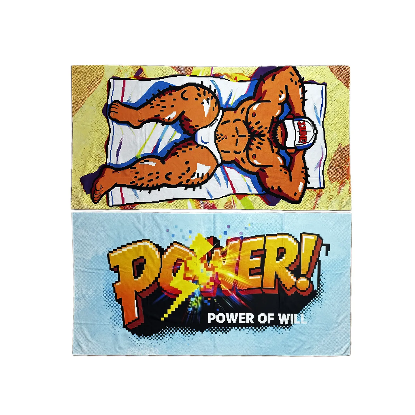 Quick-Dry Cartoon Bath Towel Absorbent Beach Blanket Sports & Swimming Towel Muscle Control Fitness Towel