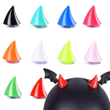 2 ชิ้นที่มีสีสันหมวกกันน็อครถจักรยานยนต์ปีศาจแตรแมวหูตกแต่งสากลรถมอเตอร์ไซด์จักรยานรถยนต์จัดแต่งทรงผมตกแต่งหมวกกันน็อคสติ๊กเกอร์