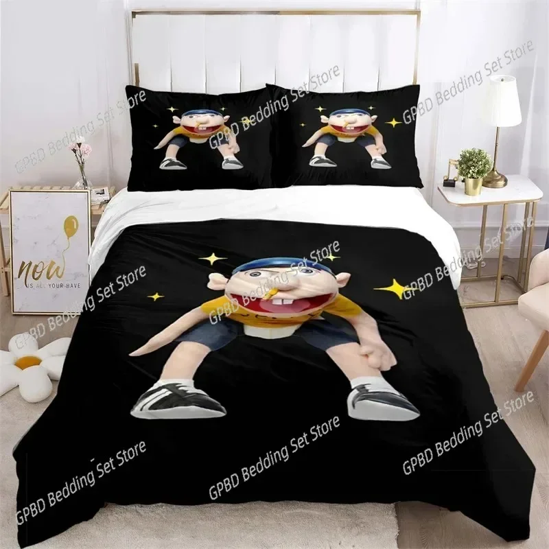 3D Print Cartoon SML Jeffy Comfortable Duvet Quilt Cover Pillowcase Bedding Set Children Bedroom Decoration Home Textile 3