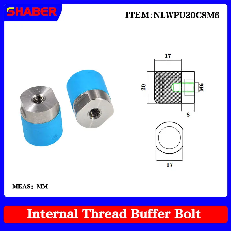 

【SHABER】Supply NLWPU20C8M6 stainless steel pneumatic anti-collision bolt with internal thread buffer screw diameter of 20mm