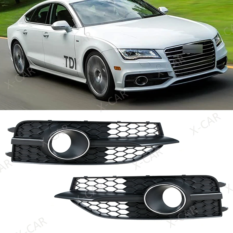 Front Bumper Fog Light Foglamp Grille Cover Frame Bezel 4G0807681E9B9 For Audi A7 S7 S-Line 2011 2012 2013 2014