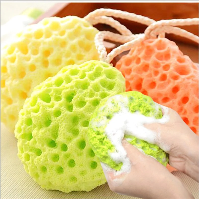 

Colorful Soft Sponge Bath Ball Shower Rubs Durable Healthy Massage Brush Bath Shower Wash Body Pot Sponge Scrubber Bath Supplies