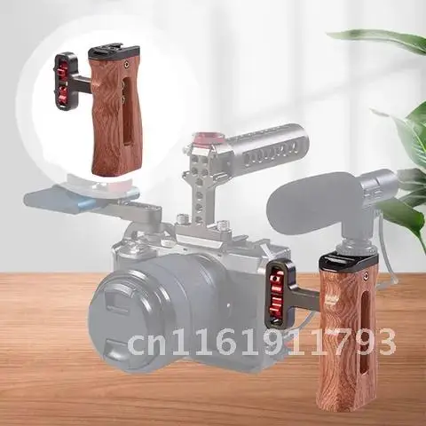 

Camera Cage Side Handle Wooden Accessories With Screw Hole Portable Professional Extension Use Cold Shoe For DSLR Camera